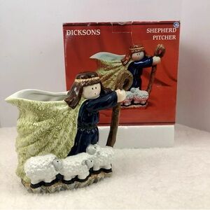 Dicksons Shepherd Pitcher Dolomite Young Boy with 3 Sheep Nativity Original Box